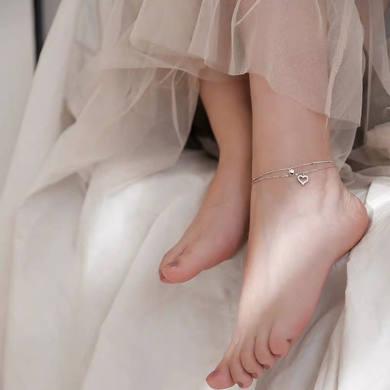 Love double layer niche design anklet