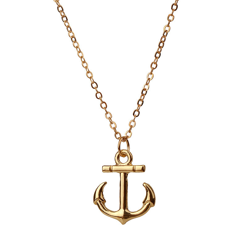 Anchor-shaped cross alloy ladies necklace