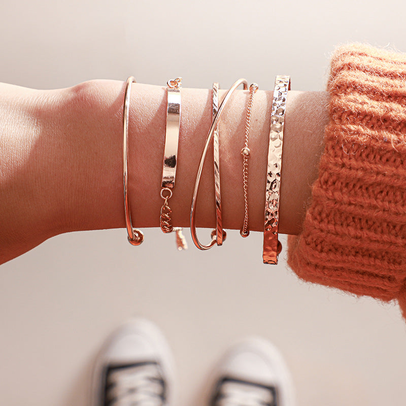 Vintage metal water ripple bracelet