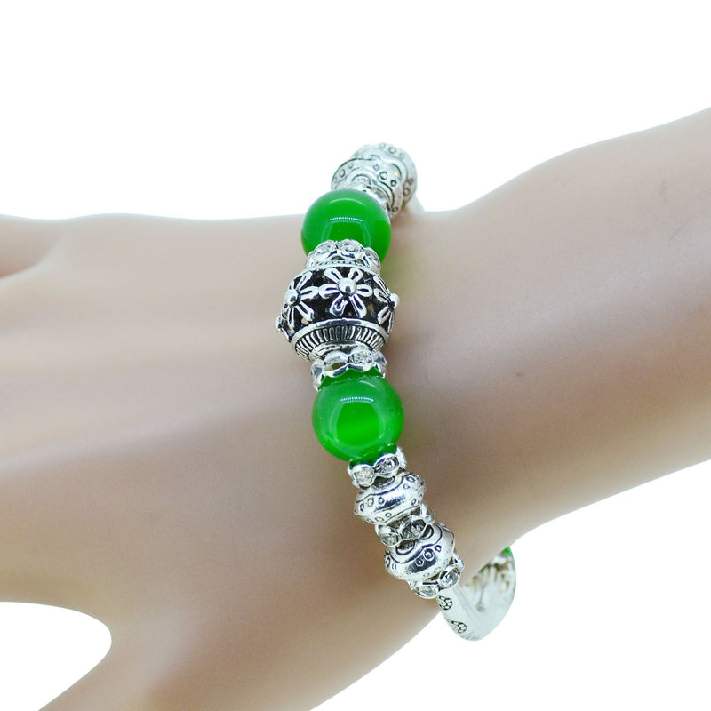 Glass bead chain bracelet