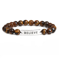 Volcanic stone believe letter bracelet bracelet