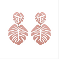 Candy-colored romantic openwork leaf-shaped exquisite fashion earrings