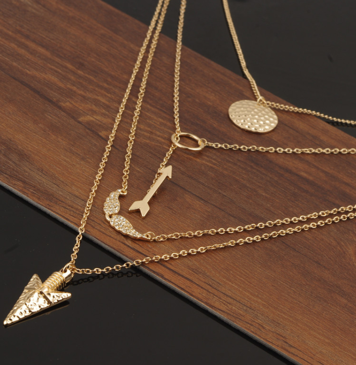 Necklace Women Arrow Gold Color