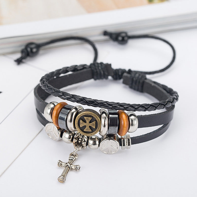 Retro Alloy Cross Bracelet Personality Men And Women