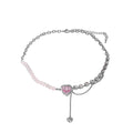 Love Pearl And Diamond Tassel Patchwork Necklace For Women