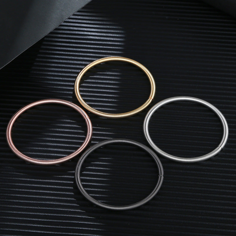 4.2mm Carbon Steel Spring Coil Bracelet For Women