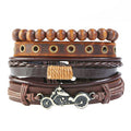 Vintage Braided 4-piece Cowhide Bracelet