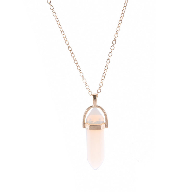 Short Bullet Head Crystal Stone Pendant Clavicle Necklace