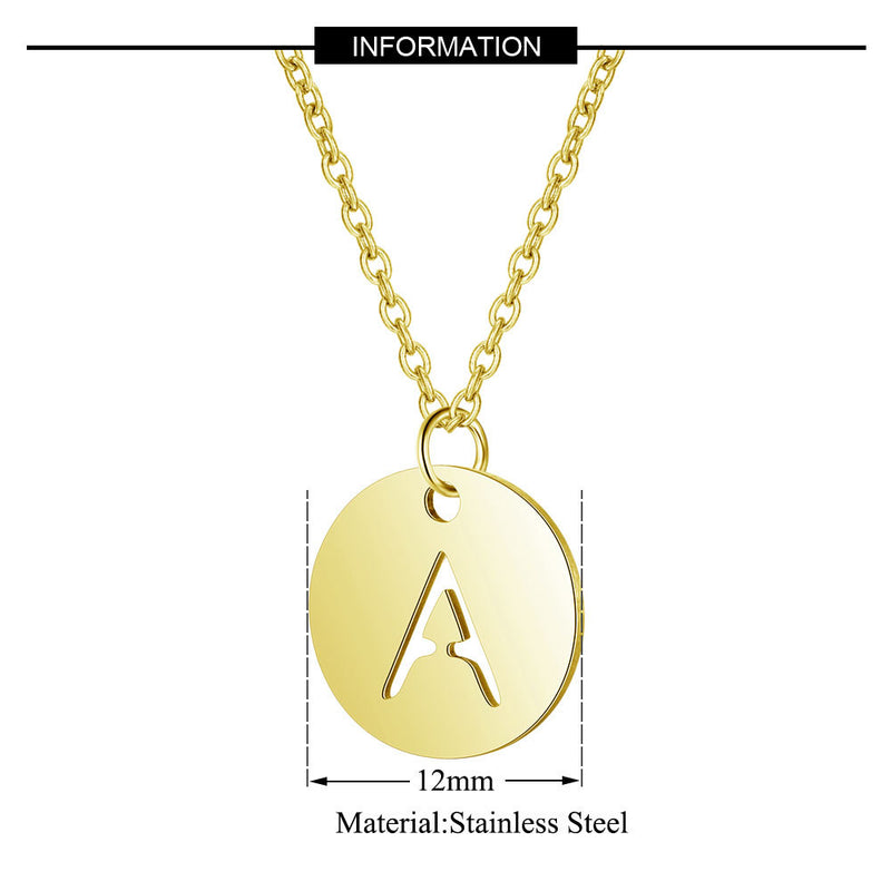 Initial Stylish Stainless Steel Pendant Necklace