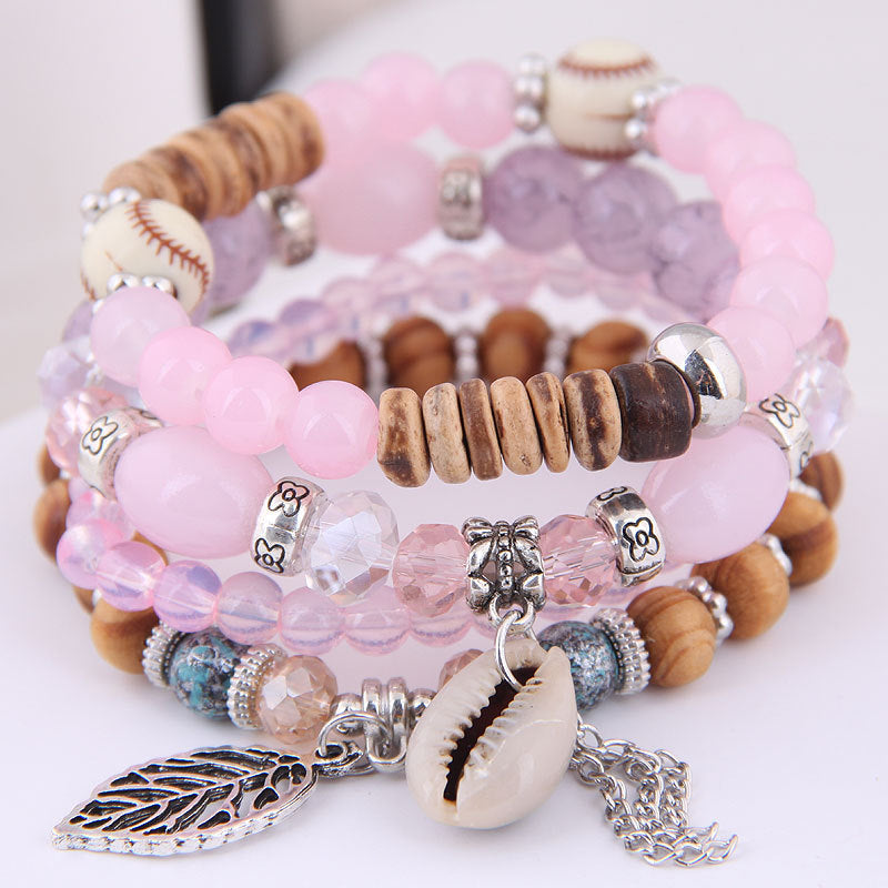 Bohemian spring and summer multi-layer stretch rope handmade beaded bracelet