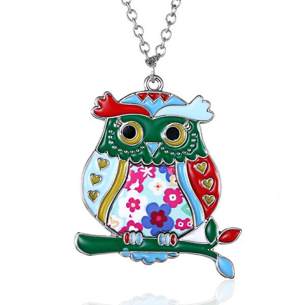 Cross-border European and American painting oil sticker pendant necklace/animal sticker printing series necklace spot direct sales