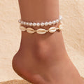 Fashion Women's Jewelry Star Beaded Anklet Geometric Metal Disc