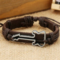 Zinc alloy guitar leather bracelet