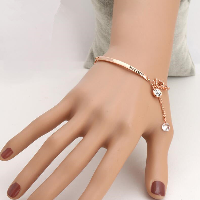 High Quality Ol Style Cubic Zirconium Gold Color Austrian Crystal Bracelet Jewelry Wholesale
