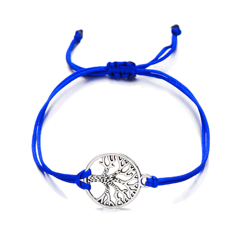 Simple hand-woven red rope tree of life bracelet