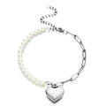 Pearl chain stitching love bracelet