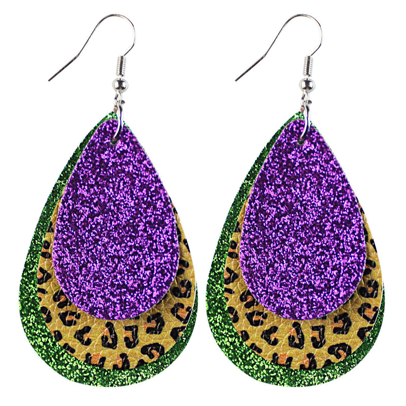 Multi-Layer Stitching Leather Earrings