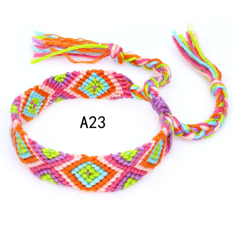 Colorful cotton hand-woven bracelet