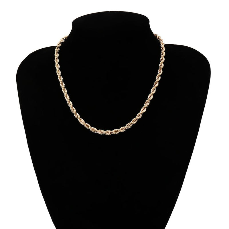 Simple single-layer design twist chain necklace