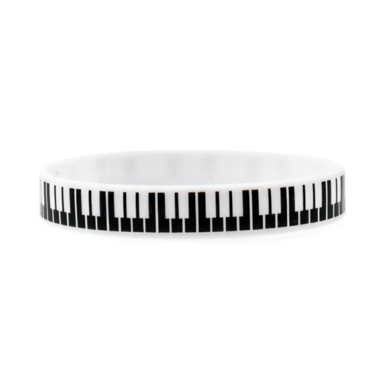 Black and white piano striped bracelet