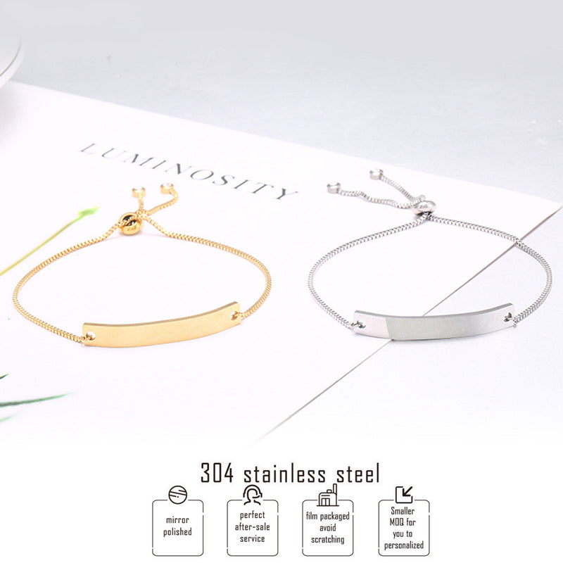 Rectangular accessories retractable adjustable bracelet