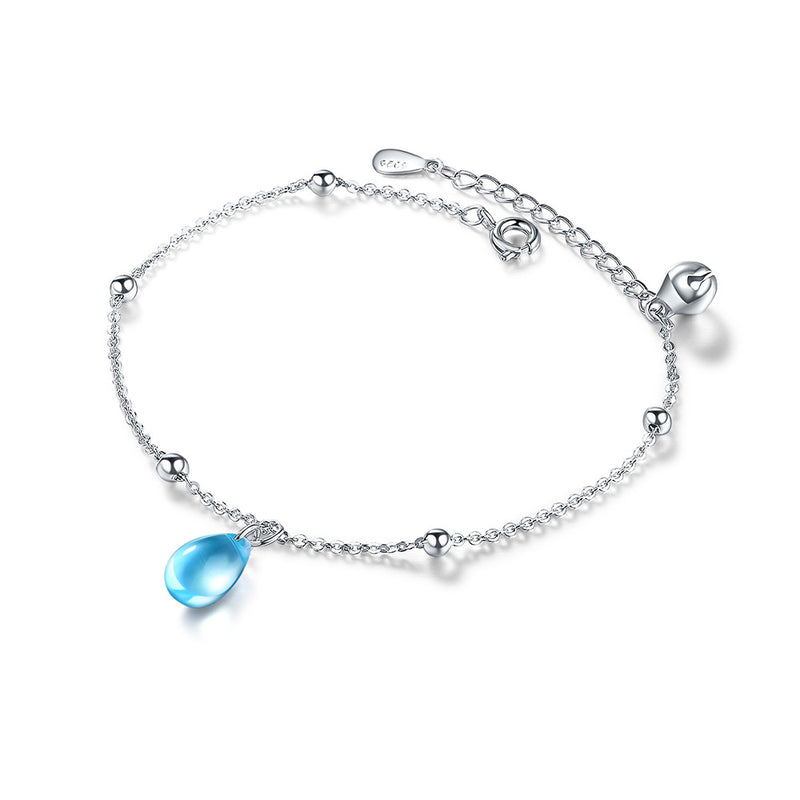 Blue artificial crystal glass bracelet