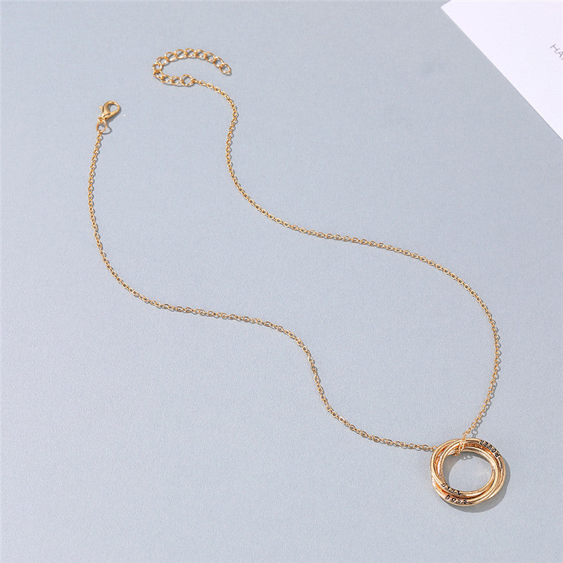 Girl Power Pendant Necklace Clavicle Chain