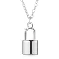 Fashion metal solid lock personality necklace