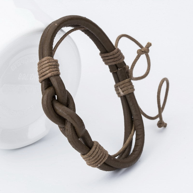 Hand-woven leather bracelet