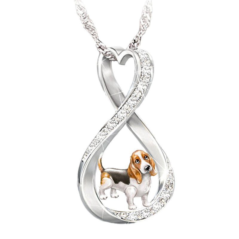 Women's Heart Twisted Animal Shaped Diamond Pendant Necklace