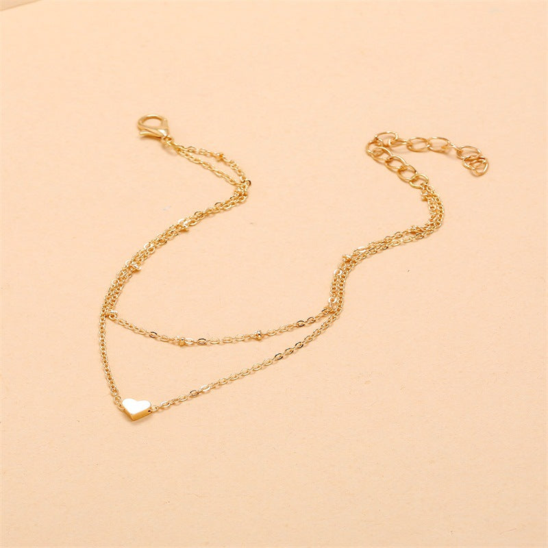 Alloy Simple Mori Temperament Hollow Anklet Necklace
