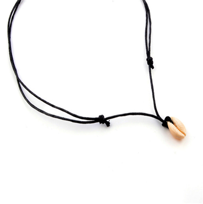 Shell Pendant Simple Long Section Adjustable Drawstring Necklace Women's Necklace Short Necklace