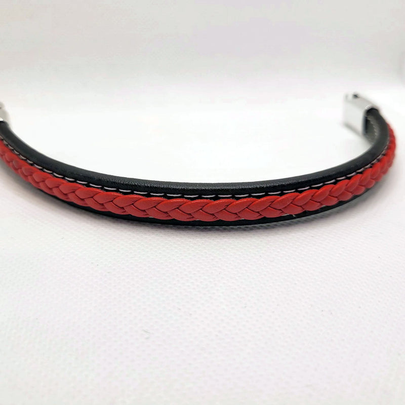 Woven Leather Bracelet Magnetic Snap Leather Bracelet