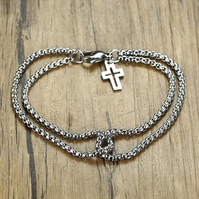 Men's Hollow Cross Bracelet