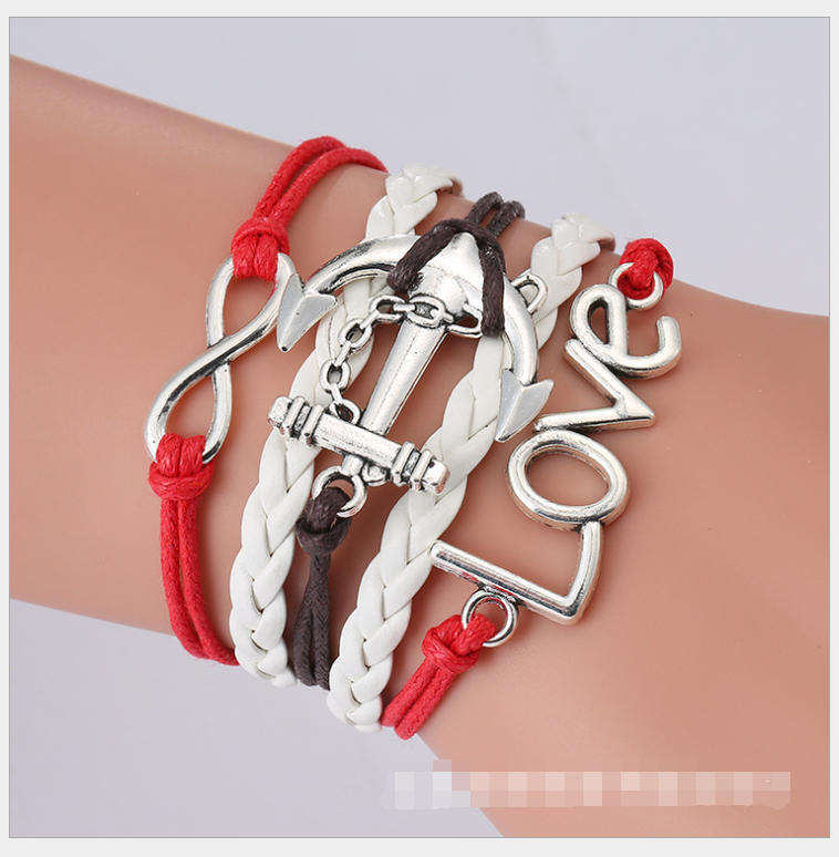 European and American big-name multi-layer woven bracelet bracelet rope
