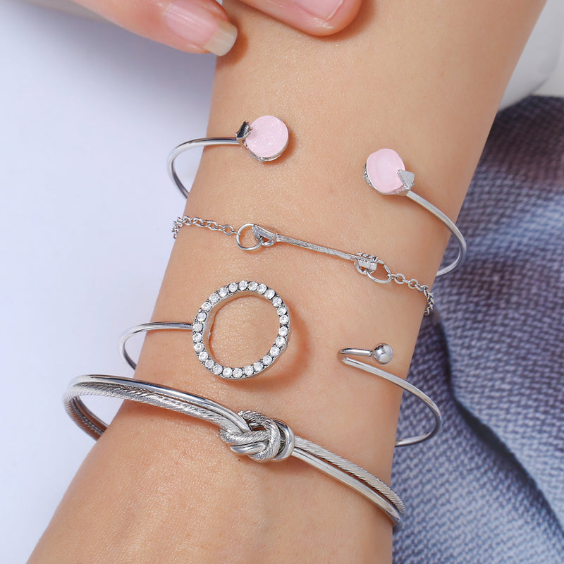 Diamond Arrow Knotted Circle Bracelet