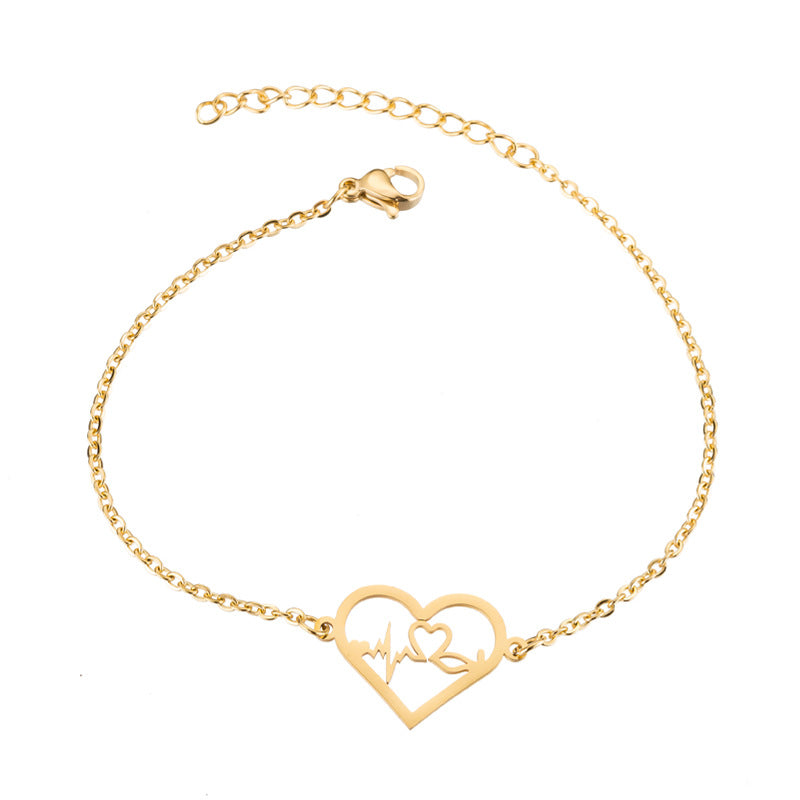 Stainless steel ECG bracelet female