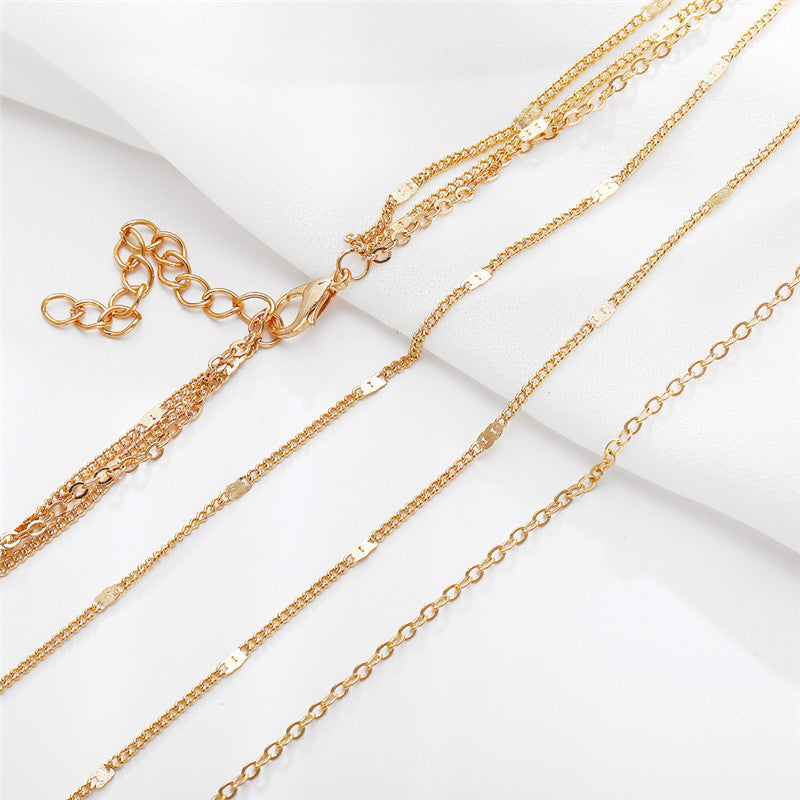 Simple multi-layer three-layer necklace