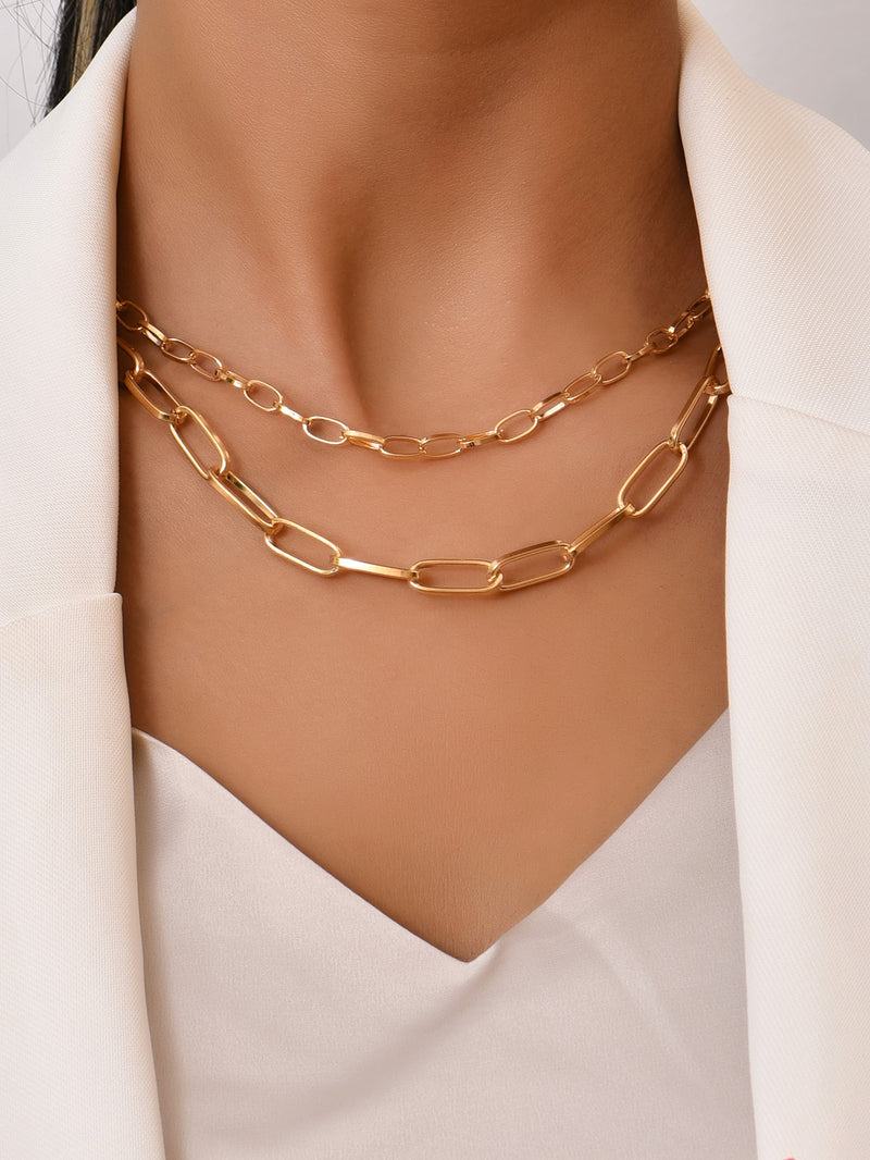 Simple And Fashionable Solid Color Metal Irregular Clavicle Chain