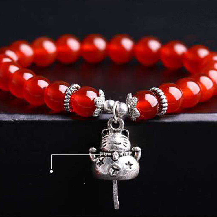 Natural red agate bracelet