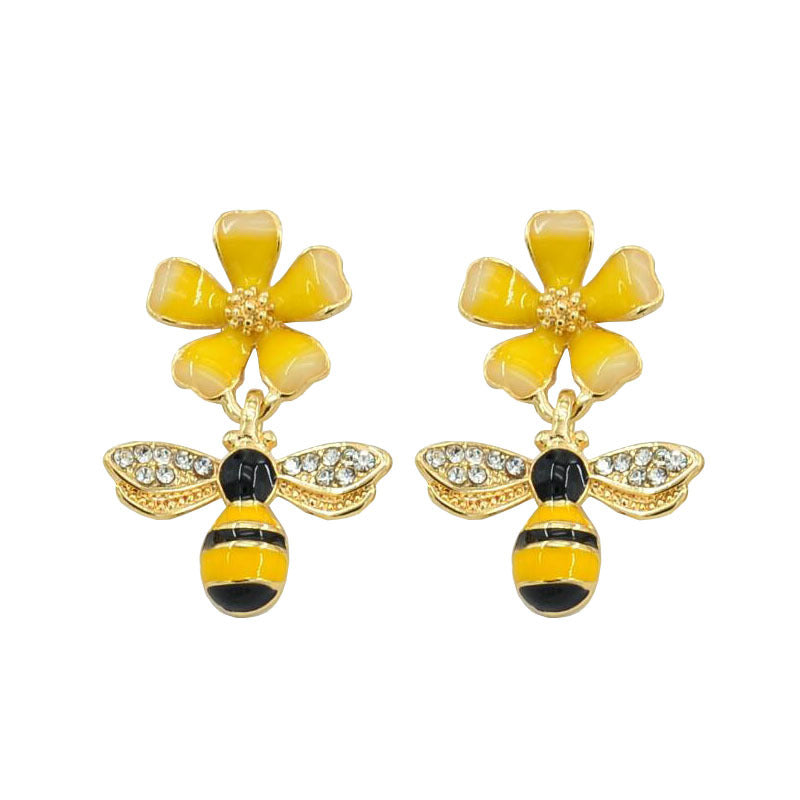 Bee flower oil Earrings