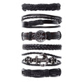 Six-piece leather bracelet