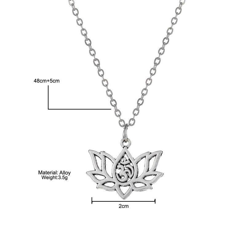 Hollow alloy lotus necklace