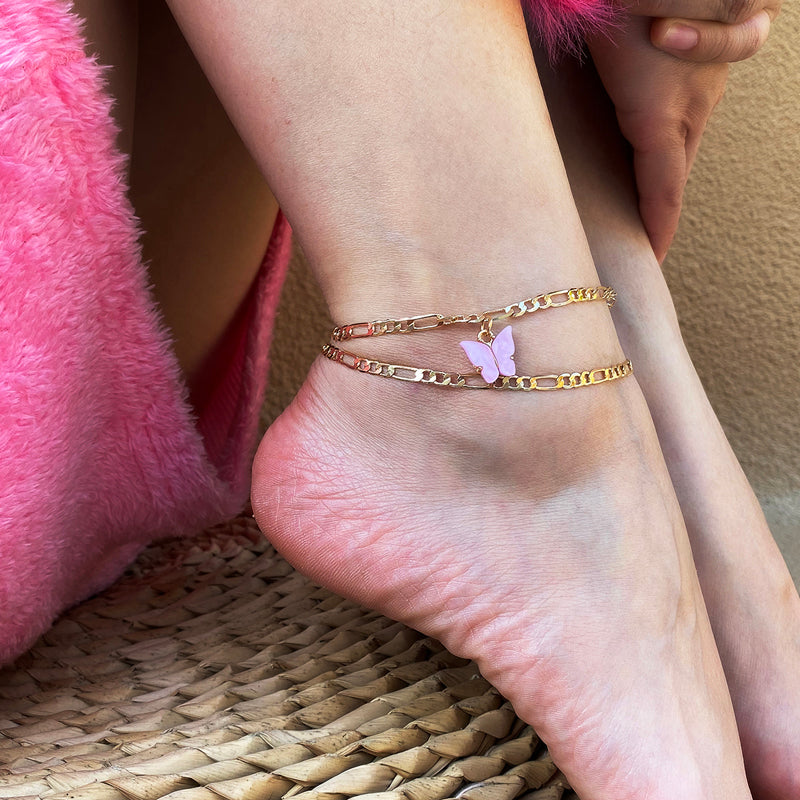 Simple butterfly anklet