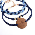 Vintage beaded compass disc 3 piece bracelet
