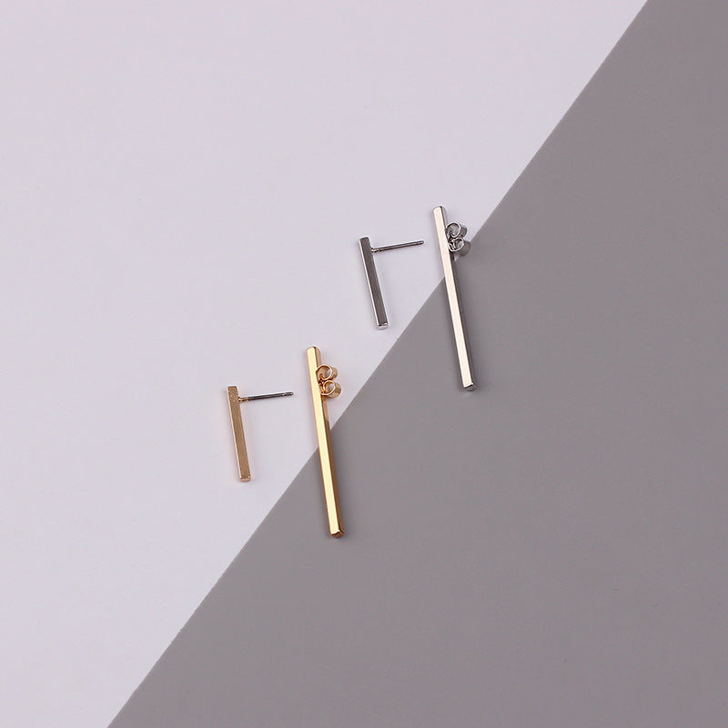 Minimalism Gold Silver Punk Simple Bar Earrings For Women Geometry Ear Earrings Fine Jewelry