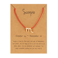 Zodiac Sign Red And Black Rope Symbol Edition Paper Card Bracelet