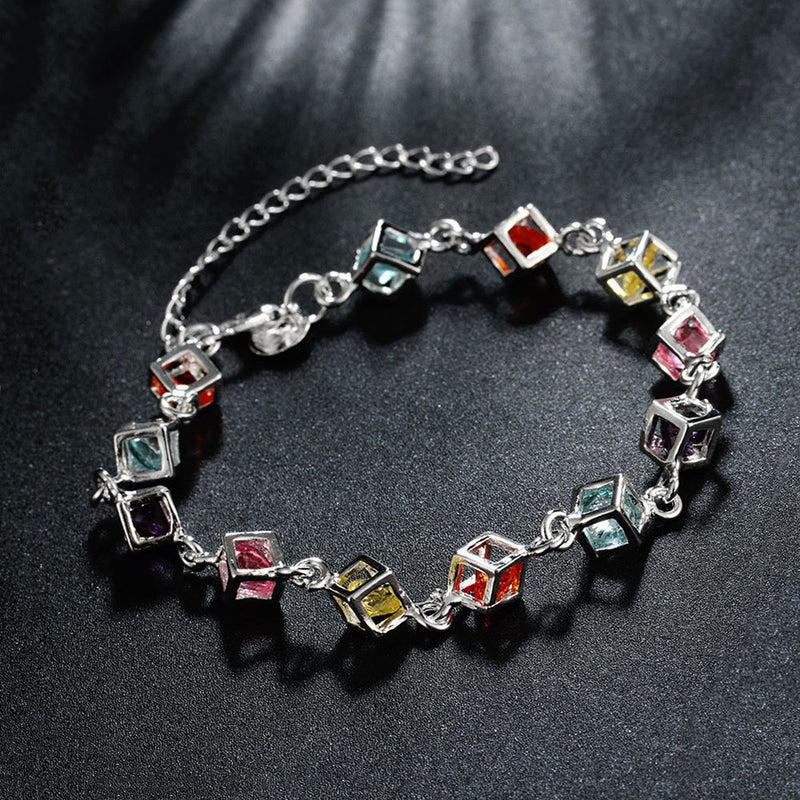 Multi-color plaid bracelet