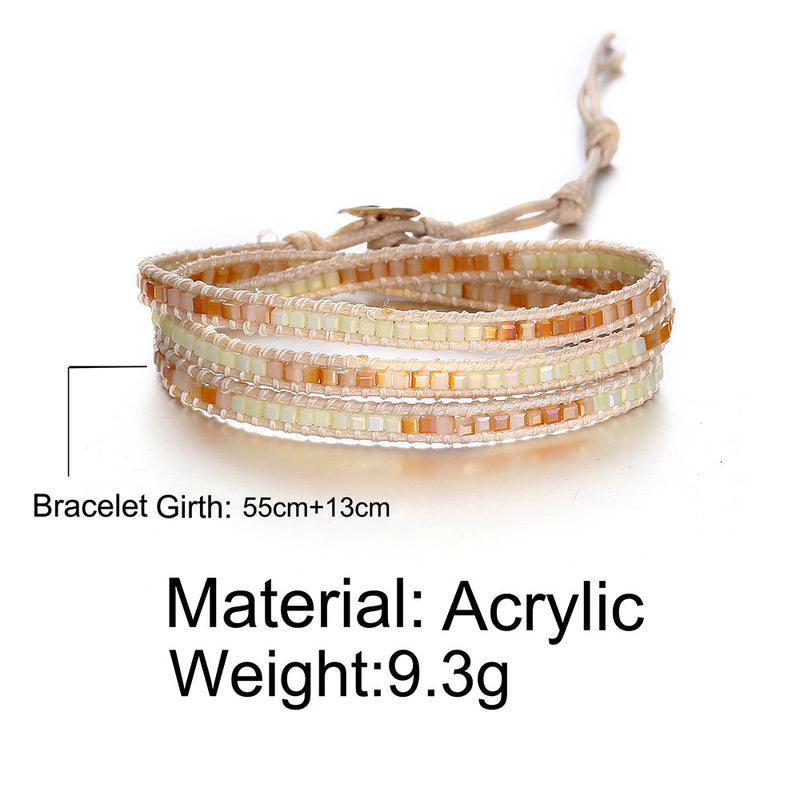 Colorful woven multilayer bracelet