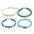 Bohemia Style Rope Braided Rice Beads Round Shell Anklet